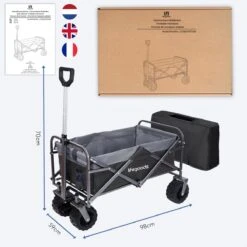 LifeGoods Bolderkar - Opvouwbaar - Tot 80KG - 94L - Wasbaar Polyester - 98x45cm - Zwart/Grijs -Outdoor Camping Winkel 1200x1200 997