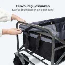 LifeGoods Bolderkar - Opvouwbaar - Tot 80KG - 94L - Wasbaar Polyester - 98x45cm - Zwart/Grijs -Outdoor Camping Winkel 1200x1200 999
