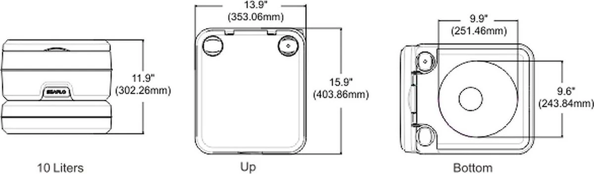 SeaFlo Portable Toilet - Meeneembaar Toilet - Draagbaar Toilet - Chemisch Toilet 10liter - Camping Toilet 10l - WC 7 SeaFlo Portable Toilet - Meeneembaar Toilet - Draagbaar Toilet - Chemisch Toilet 10liter - Camping Toilet 10l - WC - Afbeelding 5