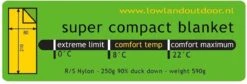 LOWLAND OUTDOOR® Donzen Slaapzak - Super Compact Blanket - 210 X 80 Cm - 590gr +8°C -Outdoor Camping Winkel 1200x406