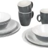 Bo-Camp Servies - Campingbord - 100% Melamine - 16-delig - Grijs -Outdoor Camping Winkel 1200x560