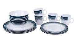 Bo-Camp - Servies - Classic - 16-Delig - Wit/Navy 16 Bo-Camp - Servies - Classic - 16-Delig - Wit/Navy -Outdoor Camping Winkel 1200x675 11