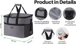 Packaway 4 Laags Geïsoleerde Koeltas - Lunchtas 40 Liter - Grijs -Outdoor Camping Winkel 1200x699