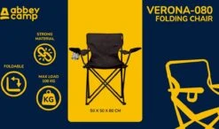 Abbey Camp Campingstoel - Vouwstoel - Zwart -Outdoor Camping Winkel 1200x710 1