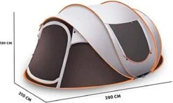 Fly Lab Luxe Pop Up Tent - Kampeer Tent - Grijs/Oranje - 4 Persoons -Outdoor Camping Winkel 1200x714 1