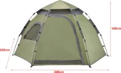 Pro-Tec Tent Nybro Automatisch 240x205x140 Cm Donkergroen -Outdoor Camping Winkel 1200x726
