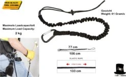 Bob Online ™ - 1 Stuk – Zwart – Gereedschaplijn – Gereedschaplanyard – Elasticate Tool Lanyard – Maximum Load Capacity 2 Kg – Elastisch Gereedschap Lanyard – Gereedschap Valbeveiliging Koord -Outdoor Camping Winkel 1200x734 3