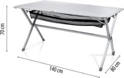 Campart Campingtafel XL TA-0806 - Opvouwbaar, Lichtgewicht En Met Verstelbare Poten - Kampeertafel Inklapbaar Inclusief Opbergtas - 140 X 80 X 70 Cm - Wit -Outdoor Camping Winkel 1200x756