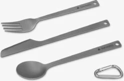 Navaris Campingbestek Van Titanium - Set Met Vork, Mes En Lepel - Bestekset Voor Onderweg En Op Reis - Inclusief Karabijnhaak En Bewaarzakje -Outdoor Camping Winkel 1200x781 5