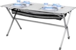 Campart Campingtafel XL TA-0806 - Opvouwbaar, Lichtgewicht En Met Verstelbare Poten - Kampeertafel Inklapbaar Inclusief Opbergtas - 140 X 80 X 70 Cm - Wit -Outdoor Camping Winkel 1200x793