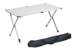 Campart Campingtafel XL TA-0806 - Opvouwbaar, Lichtgewicht En Met Verstelbare Poten - Kampeertafel Inklapbaar Inclusief Opbergtas - 140 X 80 X 70 Cm - Wit -Outdoor Camping Winkel 1200x802