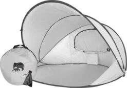 Deryan Luxe Pop Up Strandtent XXL - Anti-UV 50+ - Zilver -Outdoor Camping Winkel 1200x836