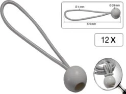 Elastiek Met Bal Wit - 12 Delig - Spanelastiek - 17cm - Benson -Outdoor Camping Winkel 1200x897 2