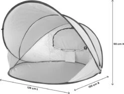 Deryan Luxe Pop Up Strandtent XXL - Anti-UV 50+ - Zilver -Outdoor Camping Winkel 1200x907 1