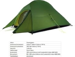 Cloud Up 3 Upgraded - Naturehike® - Tent 3 Persoons - Lichtgewicht Tent - Incl. Grondzeil - 20D 4000MM - Outdoor Kampeertent - Waterdicht - Hiking & Wandelen -Outdoor Camping Winkel 1200x913
