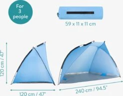 Navaris Windscherm Voor Het Strand - Zon- En Windbescherming Voor Drie Personen - Pop-up Speeltent Met UV- Bescherming - Beach Shelter Met Draagtas 15 Navaris Windscherm Voor Het Strand - Zon- En Windbescherming Voor Drie Personen - Pop-up Speeltent Met UV- Bescherming - Beach Shelter Met Draagtas -Outdoor Camping Winkel 1200x940