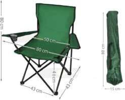 Campingstoel - Inklapbaar Visstoel - Vouwstoel - Comfortabel - Opvouwbaar Stoel - Max. 120 KG - Groen - Rheme -Outdoor Camping Winkel 1200x957