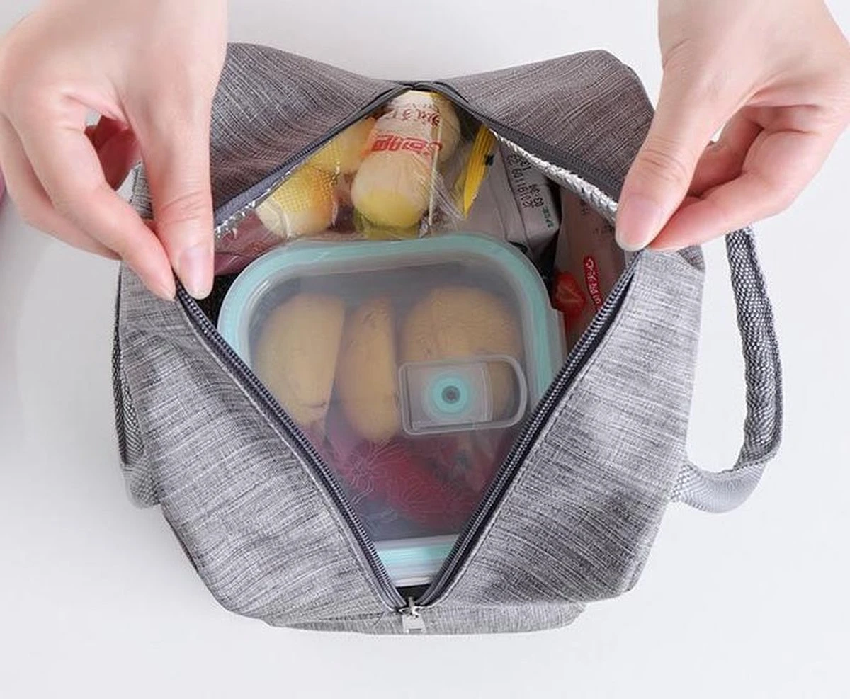 Koeltas - Lunchtas - Volwassenen En Kinderen - Compact & Handig: Zomer - Picknick -School - Lunch - Werk - Klassiek Grijs 14 Koeltas - Lunchtas - Volwassenen En Kinderen - Compact & Handig: Zomer - Picknick -School - Lunch - Werk - Klassiek Grijs - Afbeelding 12