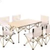 Buxibo - Lichtgewicht Vouwbare Campingtafel - Inklapbaar - Vis/Tuin/Picknick Tafel - Kamperen - Met Opberghoes - Aluminium - Grijs -Outdoor Camping Winkel 1200x995