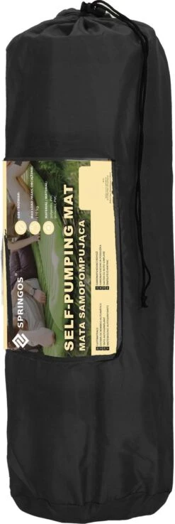 Springos Slaapmat | Zelfopblazend | 180 Cm | Inclusief Hoes | Zwart -Outdoor Camping Winkel 402x1200