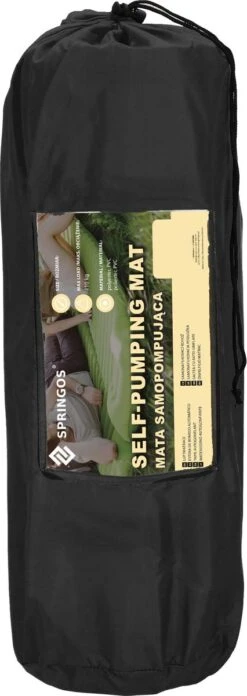 Springos Slaapmat | Zelfopblazend | 180 Cm | Inclusief Hoes | Zwart -Outdoor Camping Winkel 426x1200 3