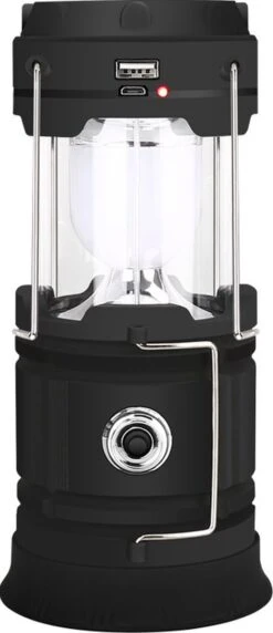 Merkloos Xtraworks - Multifunctionele Solar LED Campinglamp Met Handvatten - IPX 45 Waarde, USB-lader En Powerbank - Mat Zwart -Outdoor Camping Winkel 518x1200 2