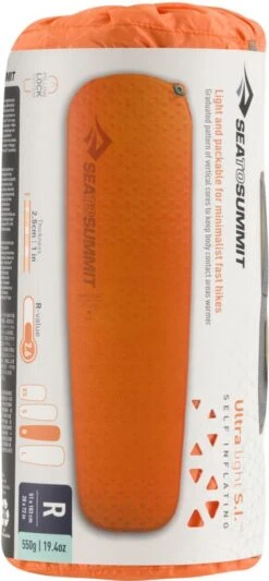 Sea To Summit UltraLight S.I. Regular - Zelf Opbaasbare Slaapmat - 2.5cm - 550g - Oranje -Outdoor Camping Winkel 556x1200