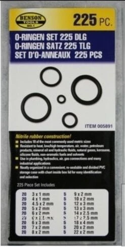 Benson O-ringen Set 450-delige Doos - Rubberen Ringetjes Set - Afsluitringetjes Set -Outdoor Camping Winkel 608x1200