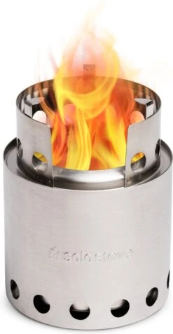 Solo Stove Lite Draagbare Kooktoestel. Geen Vloeibare Brandstof Nodig. Krachtige Efficiënte Houtverbranding En Weinig Rook. Voor 1-2 Personen, 304 Roestvrijstaal, Compact ⌀ 10,8 Cm, Hoogte 14,5 Cm, 255g.