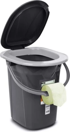 Campingtoilet 19L Mobiele Toiletemmer Reistoilet Toiletemmer Toilet Mobiele Camping Antraciet -Outdoor Camping Winkel 642x1200