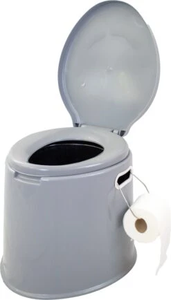 NordFalk Draagbaar Campingtoilet 6 Liter - Camping Toilet Met Binnenemmer - Incl. Deksel En Rolhouder