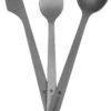Navaris Campingbestek Van Titanium - Set Met Vork, Mes En Lepel - Bestekset Voor Onderweg En Op Reis - Inclusief Karabijnhaak En Bewaarzakje -Outdoor Camping Winkel 687x1200