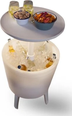 Keter Coolbar Partytafel – Lichtgevend - 49,5x49,5x57cm - Wit -Outdoor Camping Winkel 749x1200