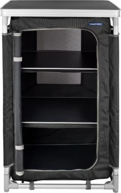 Campart Campingkast CU-0719 – Opvouwbaar En Verstelbaar - 4 Verstelbare Poten - 3 Lagen - Aluminium Frame - Grijs -Outdoor Camping Winkel 753x1200