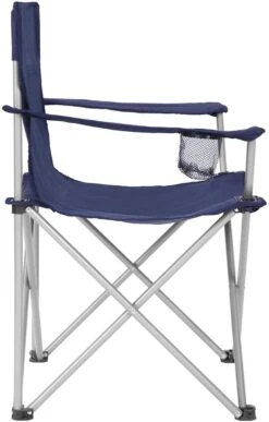 Set Van 2 Opvouwbare Campingstoelen, Klapstoelen Voor Buiten, Comfortabel, Met Armleuningen En Bekerhouders, Stabiel Frame, Draagvermogen 120 Kg - Blauw -Outdoor Camping Winkel 766x1200