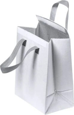 Merkloos Koeltas - Lunchtas - Koeltasje Lunch - Koelelementen - Isolatie - Volwassenen - Dames - Heren - Klittenbandsluiting - 23 X 29 Cm - Kunststof - Aluminium - Wit -Outdoor Camping Winkel 778x1200 1