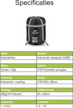 Naturehike® Slaapzak Katoen - 6 Tot 1 Graden - Slaapzakken Volwassenen - 220*80cm - 4 Seizoenen Slaapzak Lente, Zomer, Herfst & Winter - Lichtgewicht & Waterdicht -Outdoor Camping Winkel 818x1200 4