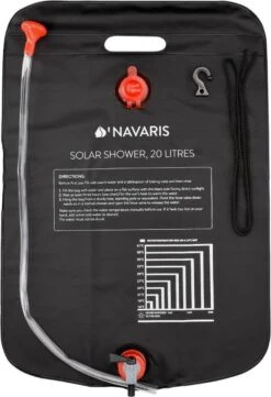 Navaris Campingdouche Op Zonne-energie - 20 Liter - Verwarmbare Camping Douchezak Met Douchekop, Slang En Kraan - Ideaal Voor Reizen En Kamperen -Outdoor Camping Winkel 821x1200