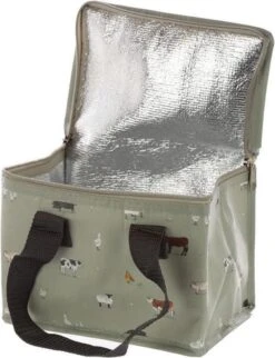 Kleine Koeltas Voor Lunch Grijs Met Boerderij Dieren Print 16 X 21 X 14 Cm 4,7 Liter - Koeltassen -Outdoor Camping Winkel 921x1200