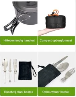 Hikr® Camping Pannenset - Complete 22-delige Kookset - Lichtgewicht - Kookgerei Servies - Outdoor - BPA-vrij - Keukengerei Set -Outdoor Camping Winkel 945x1200 4