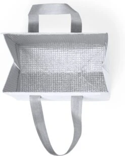 Merkloos Koeltas - Lunchtas - Koeltasje Lunch - Koelelementen - Isolatie - Volwassenen - Dames - Heren - Klittenbandsluiting - 23 X 29 Cm - Kunststof - Aluminium - Wit -Outdoor Camping Winkel 958x1200