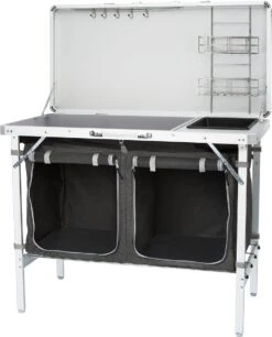 Campart Campingkeuken KI-0757 – Complete Keuken En Campingkast – Opvouwbaar En Inclusief Draagtas - Grijs -Outdoor Camping Winkel 969x1200